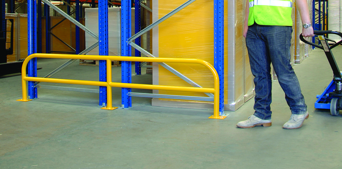  Barriers Hooped Modular - Pallet racking bay protection for use in warehouse facilities or industrial workshops.  image